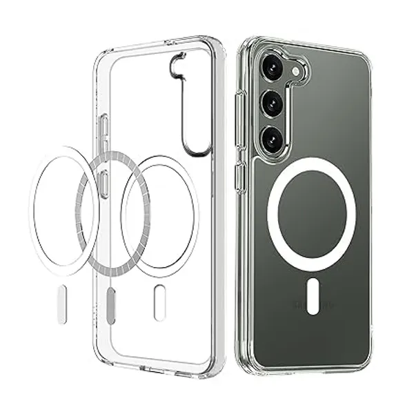 Clothemyphone_case_Compatible_with_Samsung_Galaxy_S23_|_Clear_Transparent_Back_Cover_|_Wireless_Charging_Compatible_|_Non-Yellowing_Protective_Mobile_Case