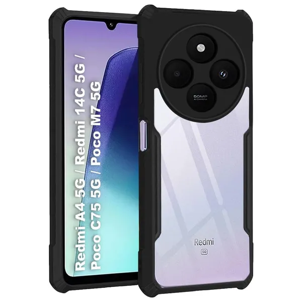 Clothemyphone_Crystal_Clear_Phone_Case_Compatible_with_Redmi_-_Transparent_Back_Cover_with_Black_Bumper_Frame_|_Protective_Case_(REDMI-14C-5G)