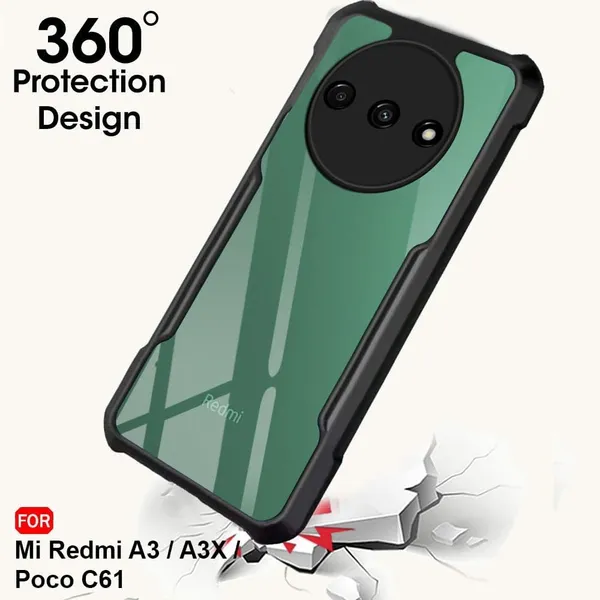 Clothemyphone_Crystal_Clear_Phone_Case_Compatible_with_Redmi_-_Transparent_Back_Cover_with_Black_Bumper_Frame_|_Protective_Case_(Mi_Redmi_A3_A3X_Poco_C61)