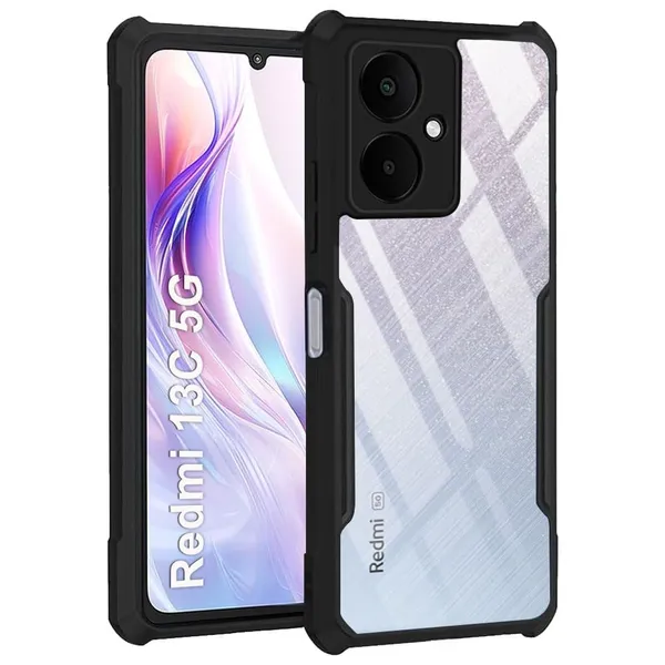 Clothemyphone_Crystal_Clear_Phone_Case_Compatible_with_Redmi_-_Transparent_Back_Cover_with_Black_Bumper_Frame_|_Protective_Case_(Redmi_13C_5G_-_Poco_M6)