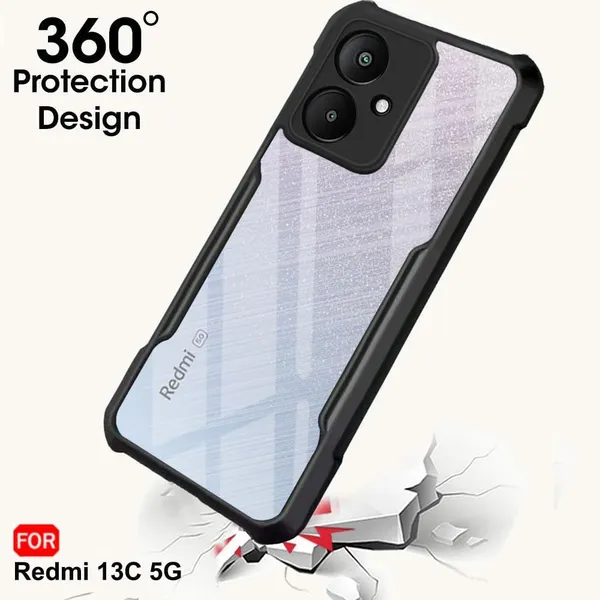 Clothemyphone_Crystal_Clear_Phone_Case_Compatible_with_Redmi_-_Transparent_Back_Cover_with_Black_Bumper_Frame_|_Protective_Case_(Redmi_13C_5G_-_Poco_M6)