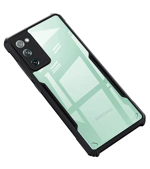 Clothemyphone_Transparent_Polycarbonate_Phone_Case_with_Black_Side_Bumper_|_Slim_&_Durable_Hard_Back_Cover_|_Shockproof_Scratch_Resistant_Sleek_Design_|_Lightweight_(S20_FE_-_S0_LITE)