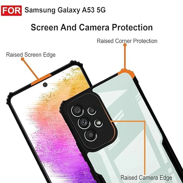 Clothemyphone_Transparent_Polycarbonate_Phone_Case_with_Black_Side_Bumper_|_Slim_&_Durable_Hard_Back_Cover_|_Shockproof_Scratch_Resistant_Sleek_Design_|_Lightweight_(Galaxy_A53)