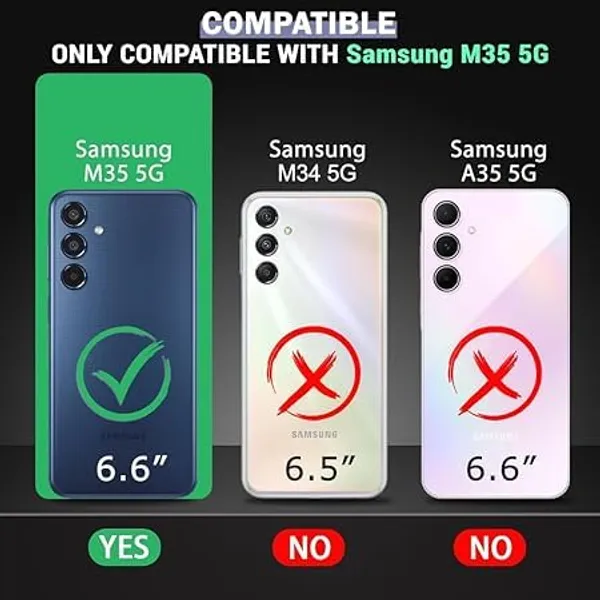 Clothemyphone_Transparent_Polycarbonate_Phone_Case_with_Black_Side_Bumper_|_Slim_&_Durable_Hard_Back_Cover_|_Shockproof_Scratch_Resistant_Sleek_Design_|_Lightweight_(Sam_Sung_M35)