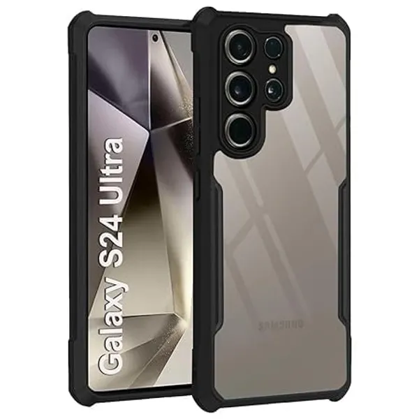 Clothemyphone_Transparent_Polycarbonate_Phone_Case_with_Black_Side_Bumper_|_Slim_&_Durable_Hard_Back_Cover_|_Shockproof_Scratch_Resistant_Sleek_Design_|_Lightweight_(Galaxy_S24_Ultra)