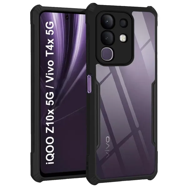 Clothemyphone_Transparent_Polycarbonate_Phone_Case_with_Black_Side_Bumper_|_Slim_&_Durable_Hard_Back_Cover_|_Shockproof_Scratch_Resistant_Sleek_Design_|_Lightweight_(iQOO_Z10x_5G_-_Vivo_T4x_5G)