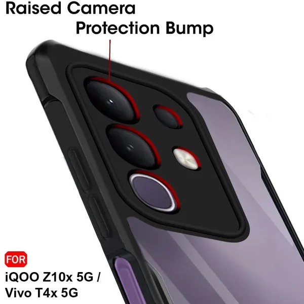 Clothemyphone_Transparent_Polycarbonate_Phone_Case_with_Black_Side_Bumper_|_Slim_&_Durable_Hard_Back_Cover_|_Shockproof_Scratch_Resistant_Sleek_Design_|_Lightweight_(iQOO_Z10x_5G_-_Vivo_T4x_5G)