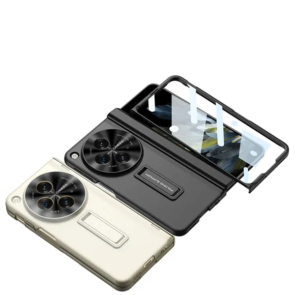 Gold_Magnetic_Hinge_Protection_Case_Cover_Compatible_With_Oneplus_Oppo_Find_N3_With_Front_Glass_Case_Kickstand_360_Degree_Protective
