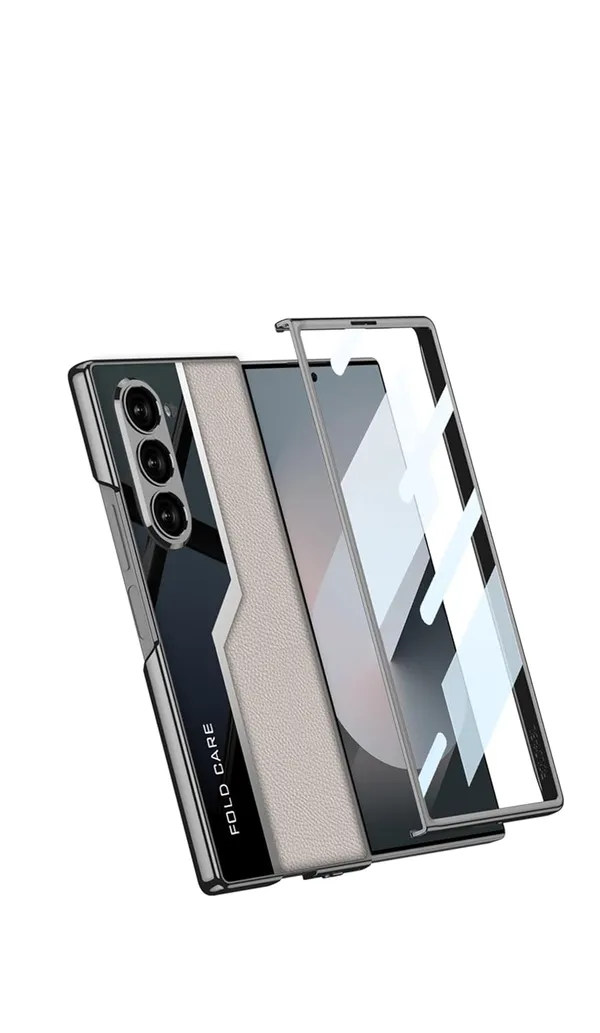Wine_Electroplating_Pu_Leather_With_Glass_Back_Case_Cover_For_Samsung_Galaxy_Fold_6_Maroon,_Samsung_Galaxy_Z_Fold_6