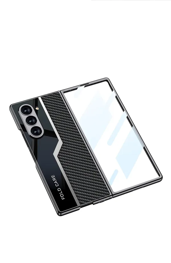 Wine_Electroplating_Pu_Leather_With_Glass_Back_Case_Cover_For_Samsung_Galaxy_Fold_6_Maroon,_Samsung_Galaxy_Z_Fold_6