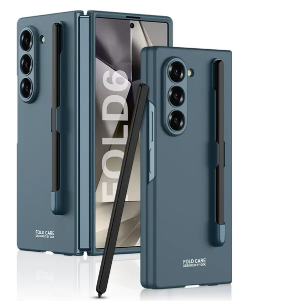 Gray_Green_Ultra_Thin_Back_Case_Compatible_For_Samsung_Galaxy_Fold_6_Inbuilt_S_Pen_Holder_Case_Cover