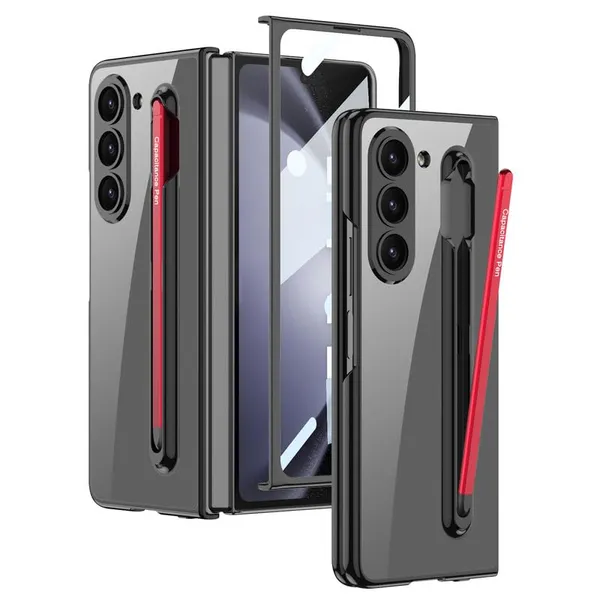 Black_Ultra_Thin_Pc_Case_Compatible_For_Samsung_Galaxy_Z_Fold_5_Inbuilt_S_Pen_Holder_Stand_Hybrid_Back_Case_Cover_,_Samsung_Galaxy_Fold_5