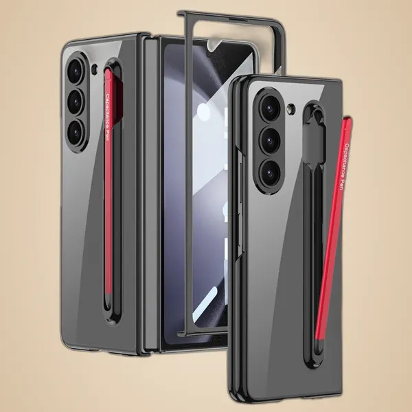 Black_Ultra_Thin_Pc_Case_Compatible_For_Samsung_Galaxy_Z_Fold_5_Inbuilt_S_Pen_Holder_Stand_Hybrid_Back_Case_Cover_,_Samsung_Galaxy_Fold_5