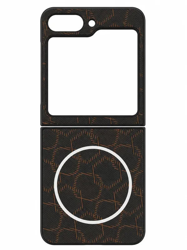 Phone_Case_Compatible_with_Samsung_Galaxy_Flip_5,_Black_with_Orange_Design,_Ring