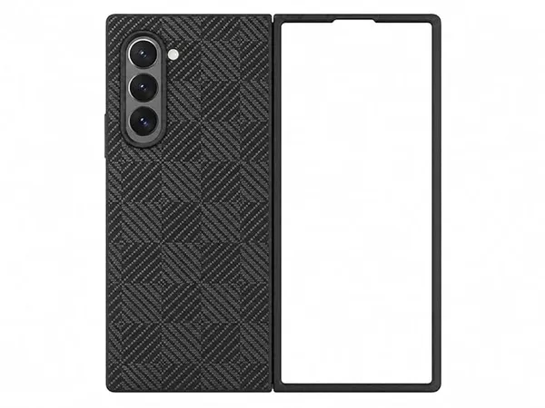 Phone_Case_Compatible_with_Samsung_Galaxy_Fold_6,_Black,_Geometric_Diamond_Pattern_Design