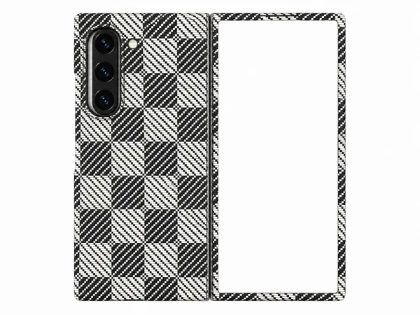 Phone_Case_Compatible_with_Samsung_Galaxy_Fold_6,_Geometric_Diamond_Pattern_Design,_Gray