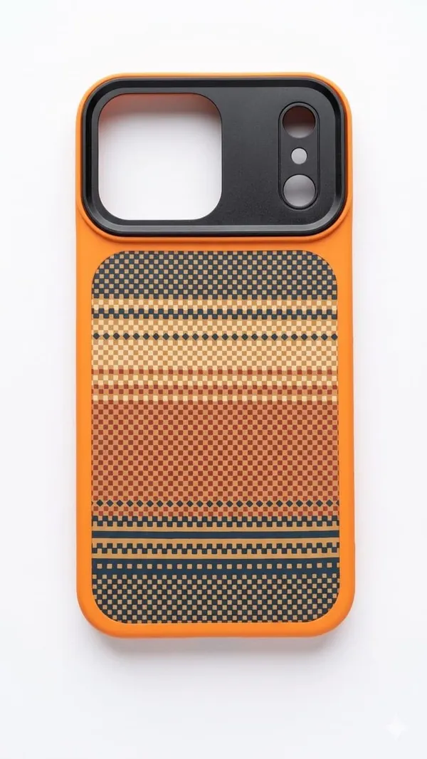 Phone_Case_Compatible_with_iPhone_17_Pro_Max,_Orange,_Geometric_Pattern_Design