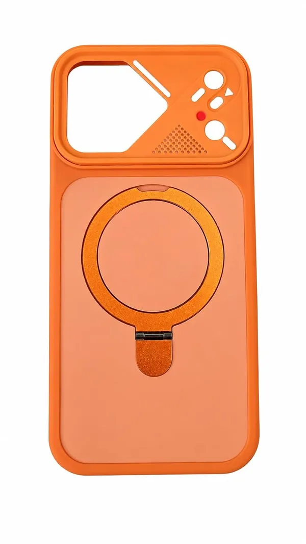 Phone_Case_Compatible_with_iPhone_17_Pro_Max,_Orange,_Matte_Finish,_with_Sliding_Camera_Cover_and_Ring_Stand
