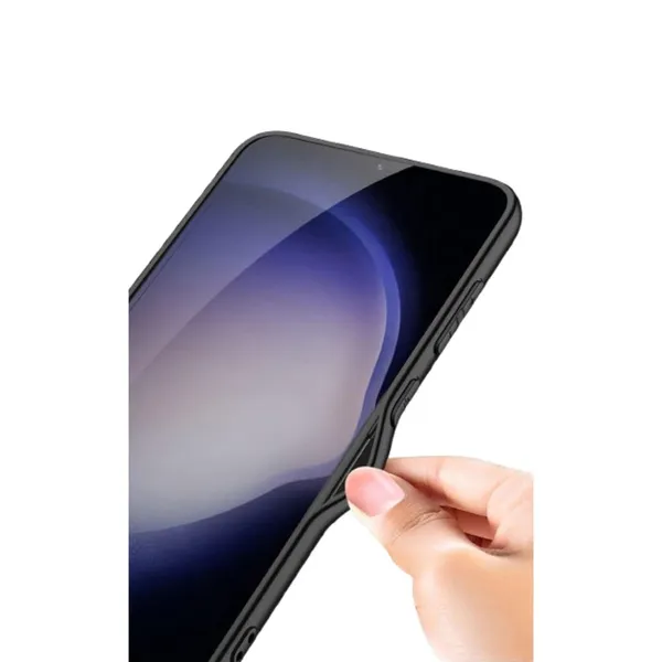 Black_Leather_Case_For_Samsung_Galaxy_S24_Electroplated_Kickstand_Phone_Cover_Faux_Leather_Textu_Grip_Back_Case_Scratch_Resistant_Slim_Fit_Armor_6.1_Inch
