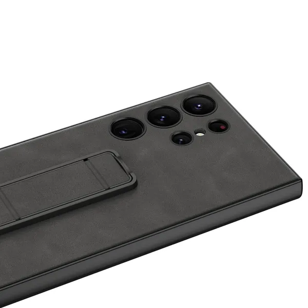 Gray_Matte_Pu_Leather_With_Adjustable_Kickstand_Case_Cover_For_Samsung_Galaxy_S24_Protective_Phone_Case_Slim_Or_Durable_Design_Shockproof_And_Scratch_Resistant_Cover_Faux_Leather