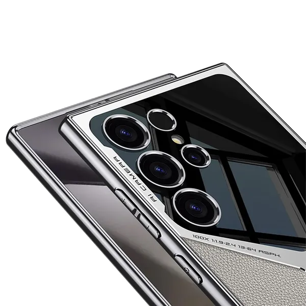 Titanium_Electroplated_Pu_Leather_Back_Case_Cover_Compatible_With_Samsung_Galaxy_S24_Ultra_Titanium