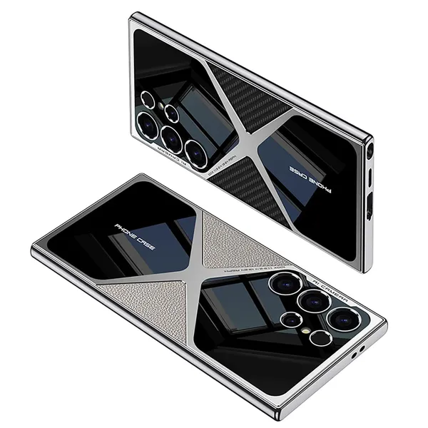 Titanium_Electroplated_Pu_Leather_Back_Case_Cover_Compatible_With_Samsung_Galaxy_S24_Ultra_Titanium