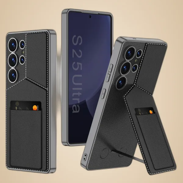 Black_Leather_Card_Slot_Holder_Back_Case_/_Cover_Compatible_With_Samsung_Galaxy_S25