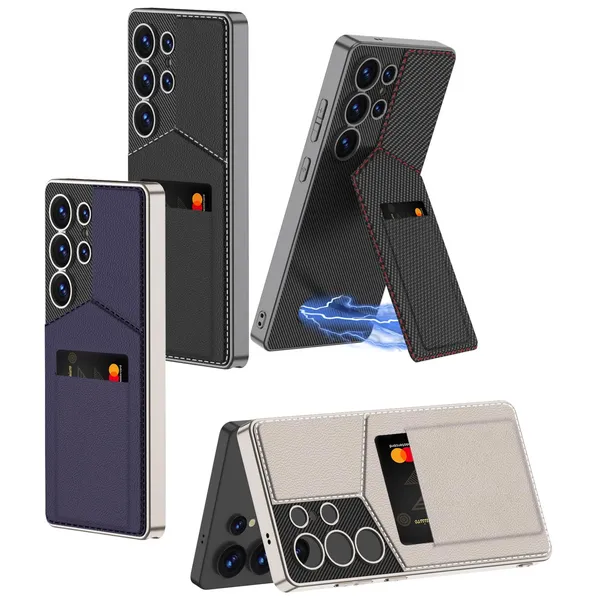Purple_Leather_Card_Slot_Holder_Back_Case_/_Cover_Compatible_With_Samsung_Galaxy_S25