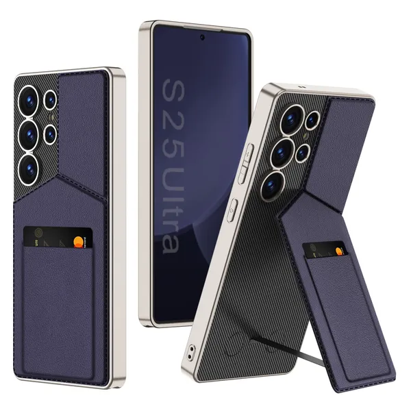 Purple_Leather_Card_Slot_Holder_Back_Case_/_Cover_Compatible_With_Samsung_Galaxy_S25