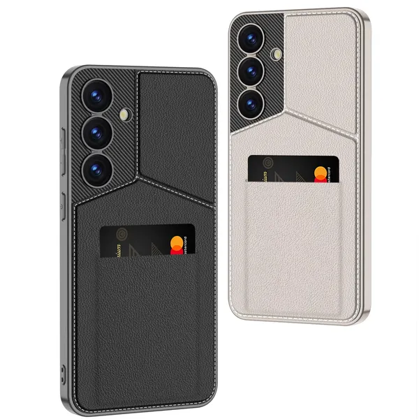 Purple_Leather_Card_Slot_Holder_Back_Case_/_Cover_Compatible_With_Samsung_Galaxy_S25