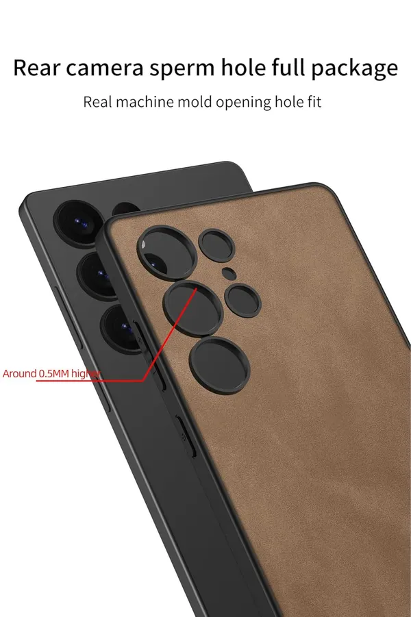 Brown_Matte_Pu_Leather_Back_With_Polycarbonate_Sides_Cover_Compatible_For_Samsung_S25