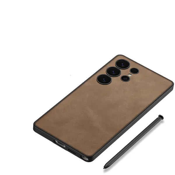Brown_Matte_Pu_Leather_Back_With_Polycarbonate_Sides_Cover_Compatible_For_Samsung_S25