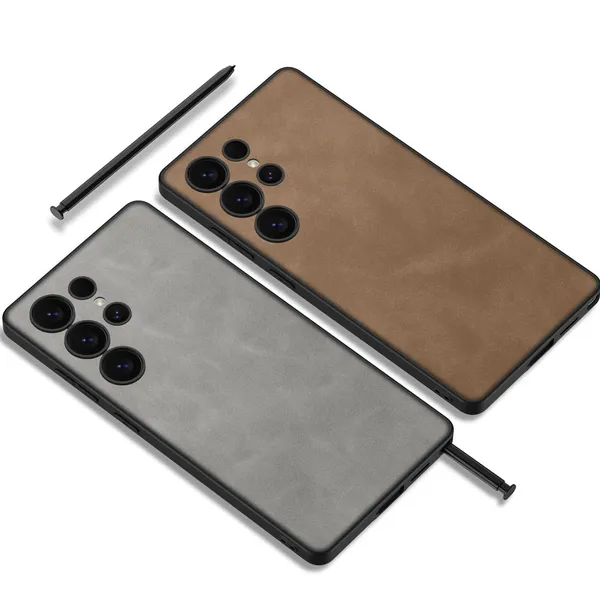 Brown_Matte_Pu_Leather_Back_With_Polycarbonate_Sides_Cover_Compatible_For_Samsung_S25