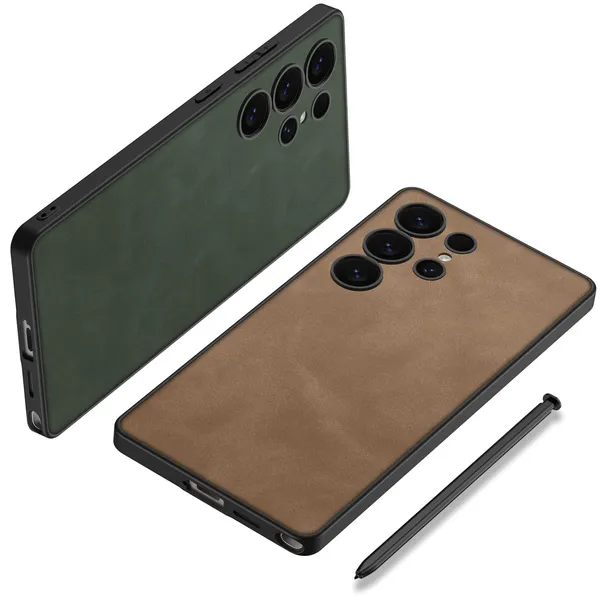 Brown_Matte_Pu_Leather_Back_With_Polycarbonate_Sides_Cover_Compatible_For_Samsung_S25