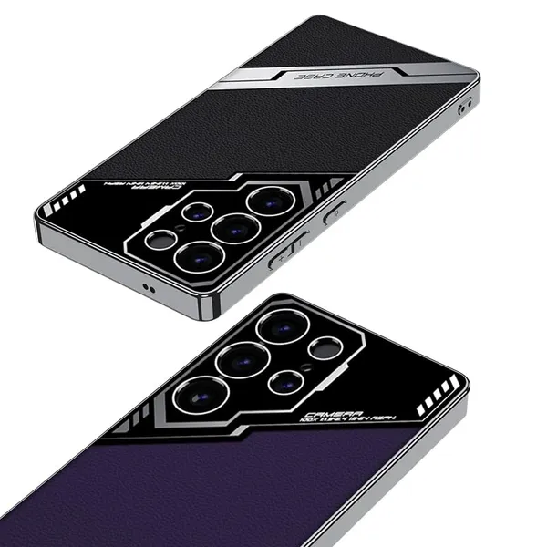 Green_Electroplated_Pu_Leather_Back_Case_/_Cover_Compatible_For_Samsung_Galaxy_S25_Ultra