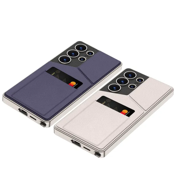 Purple_Leather_Card_Slot_Holder_Case_Cover_Compatible_For_Samsung_Galaxy_S25_Ultra