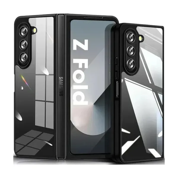 Transparent_Phone_Case_Compatible_with_Samsung_Galaxy_Fold_6,_Clear_Back_with_Black_Frame,_Glossy_Finish