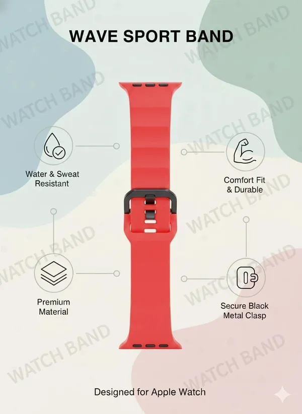Silicone_Wave_Band_Compatible_with_Apple_Watch,_Red,_42mm_44mm_45mm_49mm,_Stainless_Steel_Buckle,_Durable_and_Comfortable