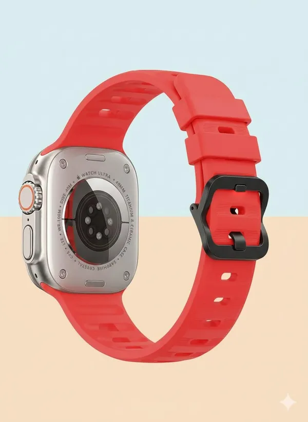 Silicone_Wave_Band_Compatible_with_Apple_Watch,_Red,_42mm_44mm_45mm_49mm,_Stainless_Steel_Buckle,_Durable_and_Comfortable