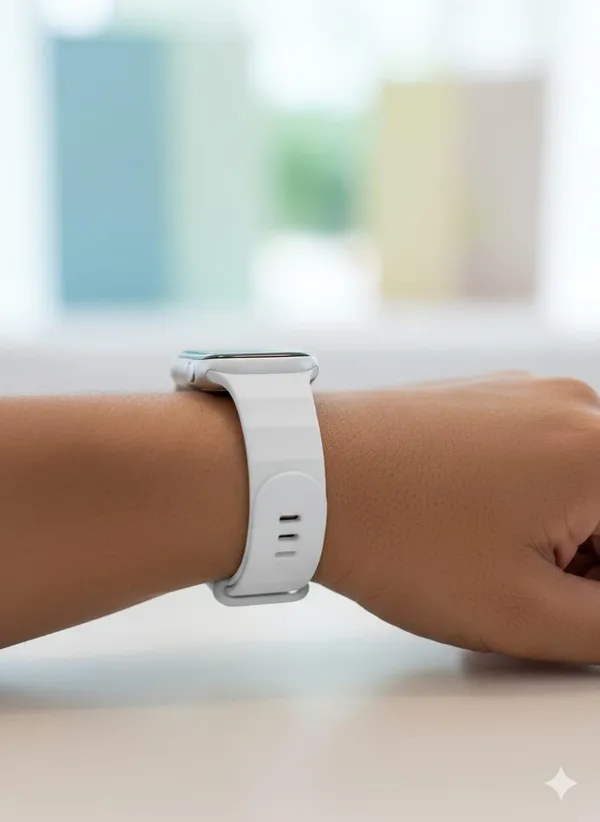 Clothemyphone_Silicone_Wave_Band_Compatible_with_Apple_Watch,_White,_42mm_44mm_45mm_49mm,_Stainless_Steel_Buckle,_Durable_and_Comfortable