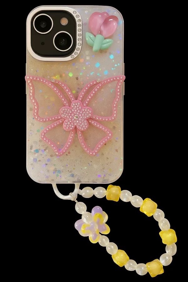Yellow_Apple_iPhone_Diamond_Butterfly_With_Charm_Back_Cover_&_Case