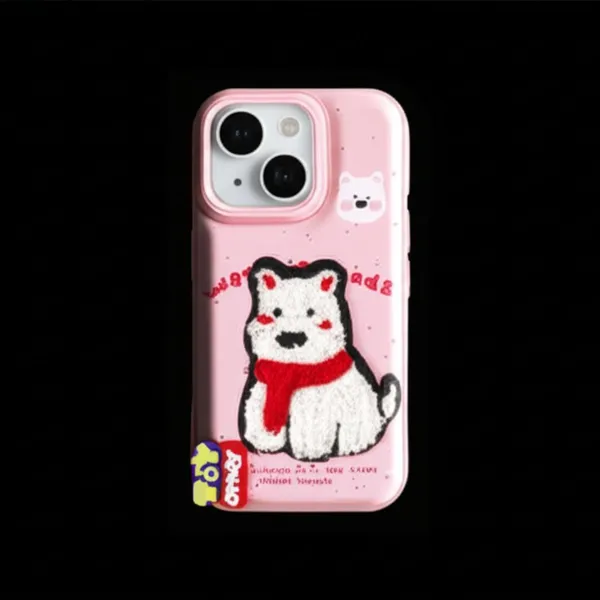 Pink_Bear_Apple_Iphone_Leather_Embossed_Character_Back_Cover_&_Case