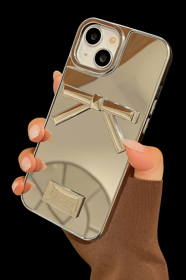 Silver_Apple_Iphone_Midget_Mirror_Back_Case_&_Cover