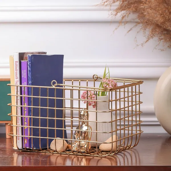 Gold_Finish_Metal_Wire_Square_Decorative_Basket_(20.3D_X_25.4W_X_17.8H_Cm)