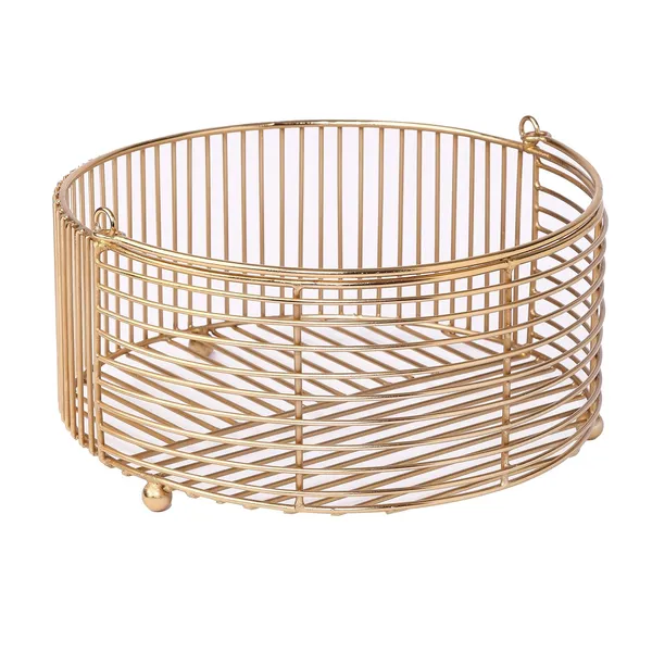 Gold_Plated_Round_Metal_Decorative_Wire_Basket_With_Handle_(25D_X_25W_X_11.5H_Cm)