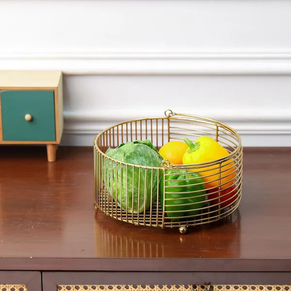 Gold_Plated_Round_Metal_Decorative_Wire_Basket_With_Handle_(25D_X_25W_X_11.5H_Cm)