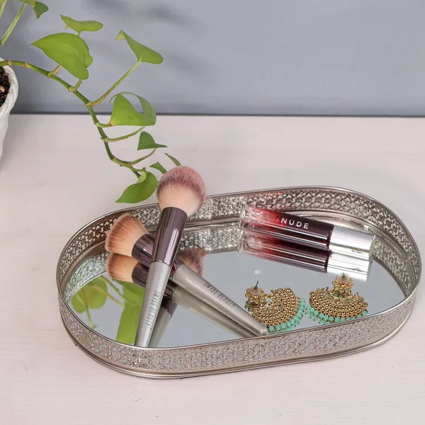 Silver_Plated_Metal_Decorative_Oval_Glass_Mirror_Tray_(28L_X_16W_X_3H_Cm)
