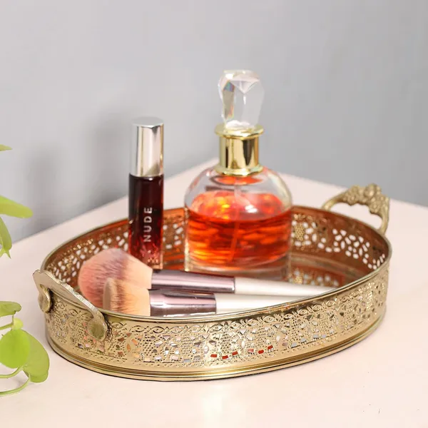 Gold_Plated_Oval_Glass_Mirror_Serving_Tray_With_Handmade_Handles_(26L_X_17W_X_6H_Cm)