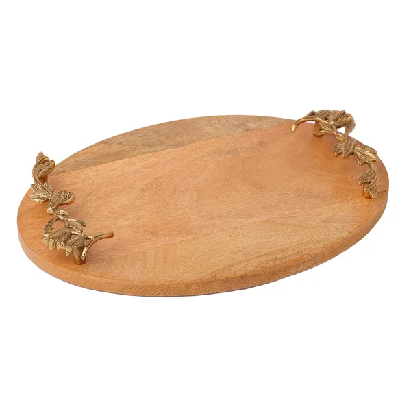 Light_Brown_Oval_Wooden_Trays_With_Handcrafted_Gold_Casting_Handles_(38L_X_26W_X_4H_Cm)