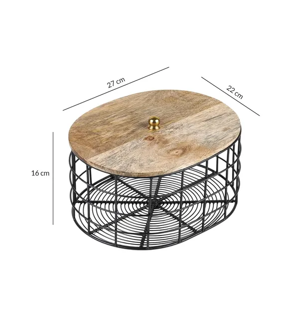 Black_Metal_Wire_Oval_Shape_Decorative_Storage_Basket_With_Wooden_Lid_(27D_X_22W_X_16H_Cm)